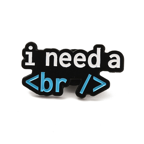 

PandaHall Programmer Code Word Enamel Pin, Electrophoresis Black Alloy Brooch for Clothes Backpack, Word, 16x30x1.5mm Alloy+Enamel Word Cyan