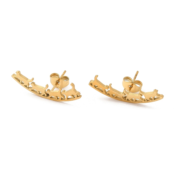

PandaHall 304 Stainless Steel Stud Earrings, Cat, Golden, 24x8mm 304 Stainless Steel Cat Shape
