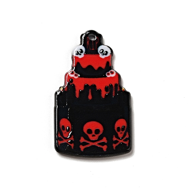 

PandaHall Halloween Printed Acrylic Pendants, Cake Pattern, 36x21x2.5mm, Hole: 1.8mm Acrylic Food
