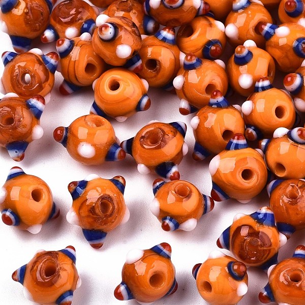 

PandaHall Handmade Bumpy Lampwork Beads, Orange, 10~11x11~12x7~8mm, Hole: 1.4~1.6mm Lampwork Others Orange