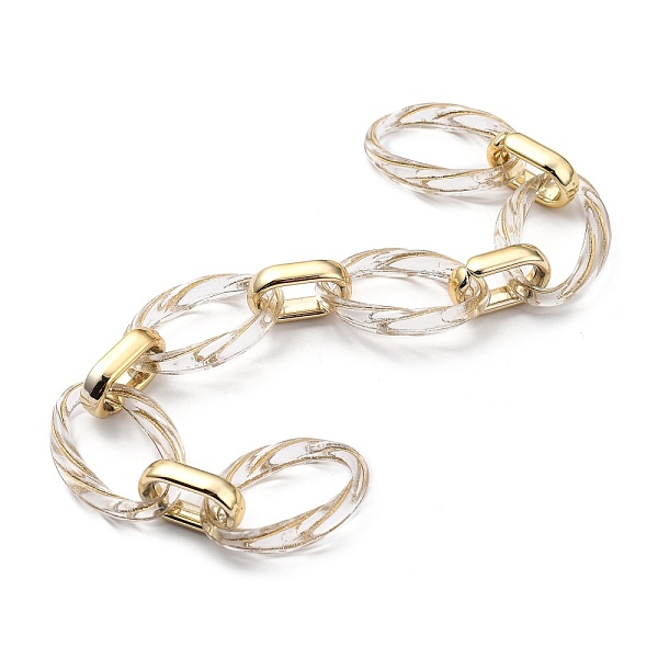 Handmade Metal Enlaced Plating Acrylic Cable Chains