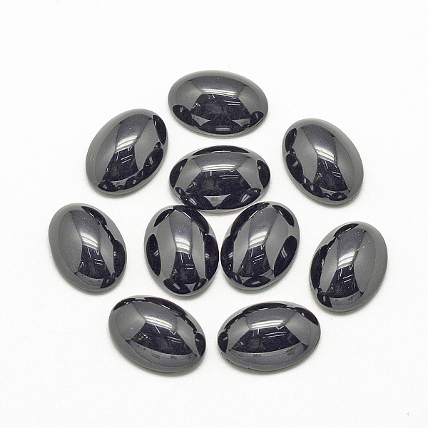 

PandaHall Natural Black Stone Cabochons, Oval, 14x10x6mm Black Stone Oval