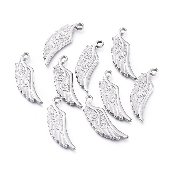 

PandaHall 304 Stainless Steel Pendants, Wing, Stainless Steel Color, 25x8.5x1.7mm, Hole: 1.8mm 304 Stainless Steel Wing