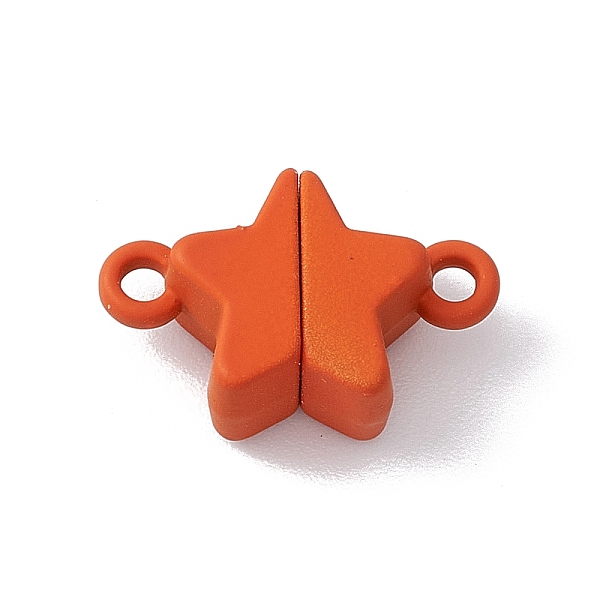 

PandaHall Star Alloy Magnetic Clasps, for Pendants Necklaces Making, Orange, 11x16x6mm, Hole: 1.5mm Alloy Star Orange