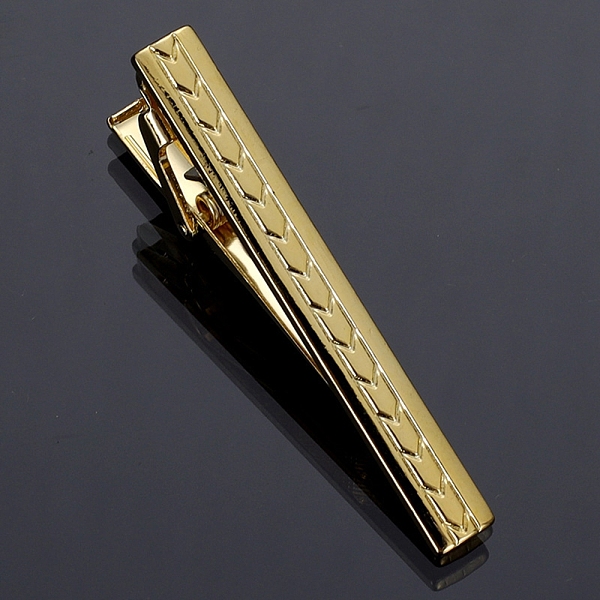 

PandaHall Iron Tie Clips for Men, Golden, 50mm Iron Rectangle