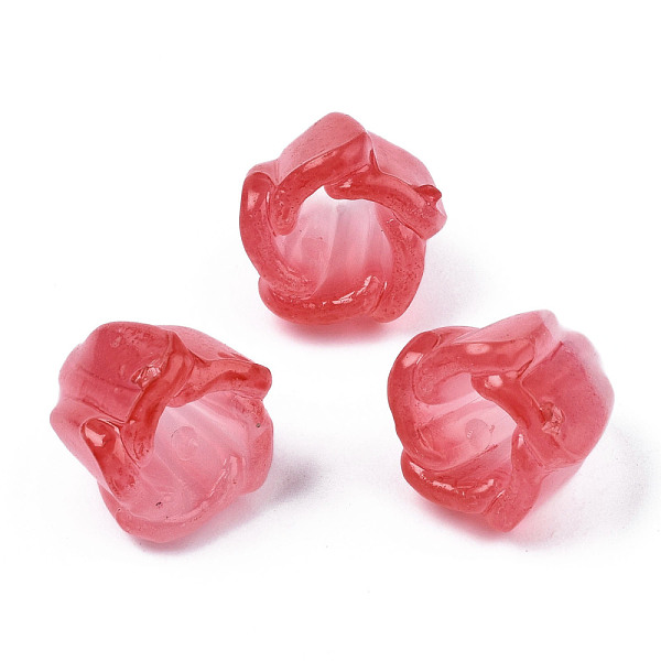 

PandaHall Transparent Acrylic Beads, Flower, Crimson, 13.5x14x13.5mm, Hole: 1.4mm Acrylic Flower Pink