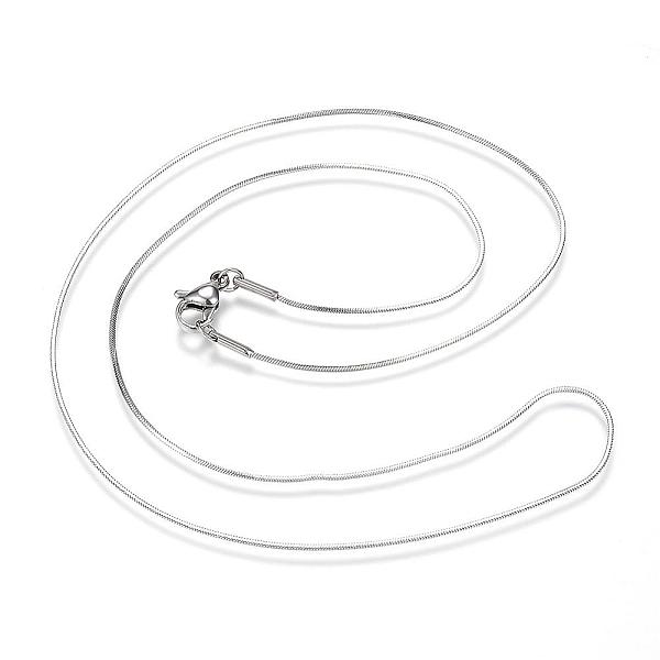 

PandaHall 304 Stainless Steel Snake Chain Necklaces, with Lobster Claw Clasps, Stainless Steel Color, 19.9 inch(50.5cm), 0.9mm 304 Stainless...