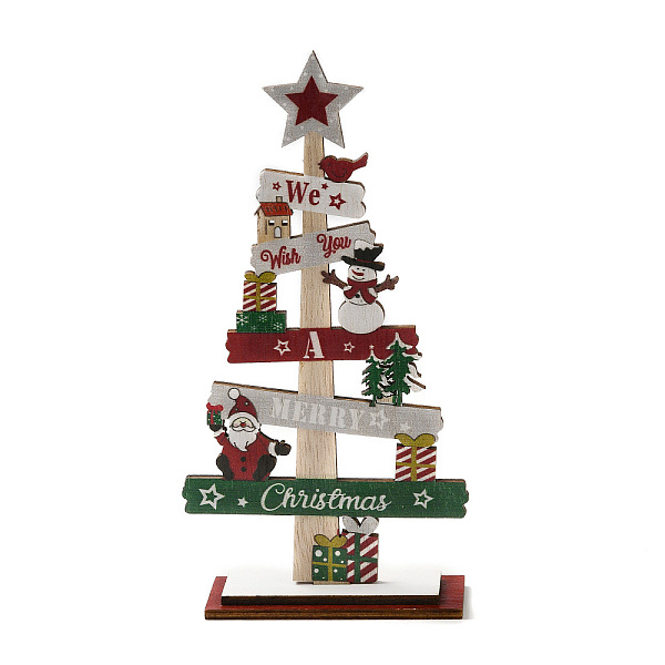 

PandaHall Christmas Theme Wood Display Decorations, for Home Office Tabletop, Christmas Tree, Santa Claus, 112x39.5x215mm Wood Santa Claus