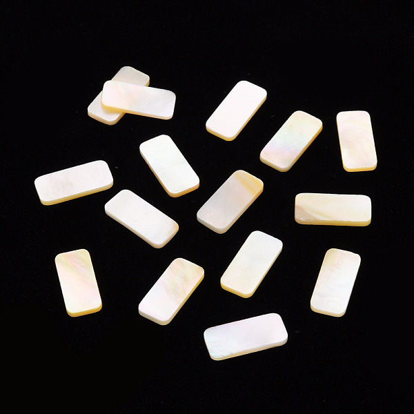 

PandaHall Natural Yellow Shell Cabochons, Rectangle, Seashell Color, 11x5x1mm Yellow Shell Rectangle