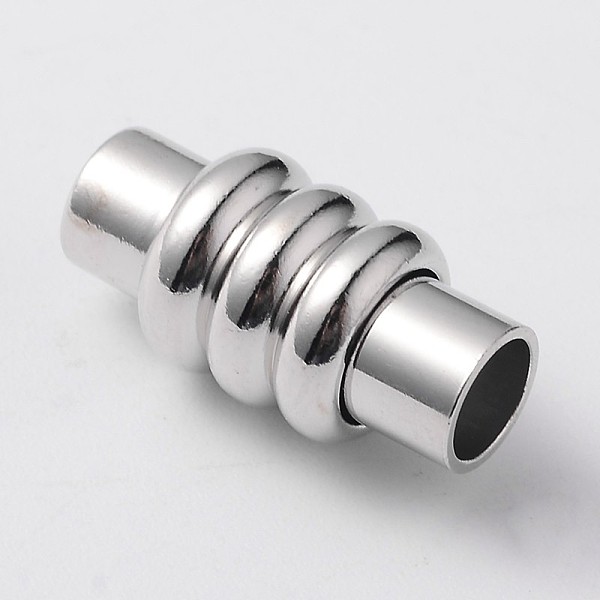 

PandaHall Column Brass Magnetic Clasps with Glue-in Ends, Cadmium Free & Nickel Free & Lead Free, Platinum, 18x9mm, Hole: 5mm Brass Column