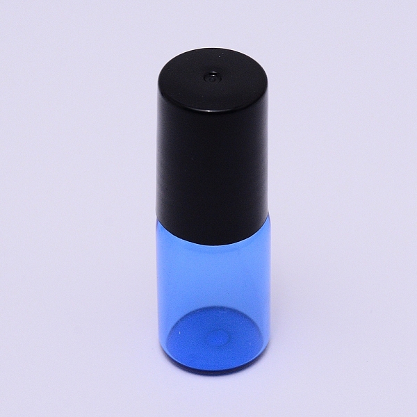 

PandaHall Glass Roller Bottles, with ABS Screw Lid and Stainless Steel Roller Balls, Refillable Bottles, Column, Blue, 16x46mm, Hole: 7mm...
