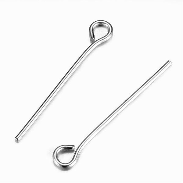 

PandaHall 304 Stainless Steel Eye Pin, Stainless Steel Color, 20mm, Hole: 1.9x2mm, Pin: 0.7mm 304 Stainless Steel