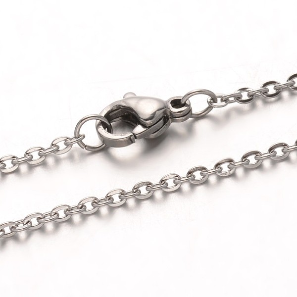 

PandaHall 304 Stainless Steel Cable Chain Necklaces, with Lobster Claw Clasps, Stainless Steel Color, 19.70 inch(50cm). 304 Stainless Steel
