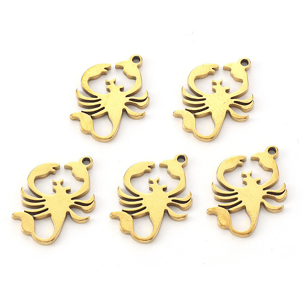 

PandaHall Vacuum Plating 304 Stainless Steel Pendants, Laser Cut, Scorpion, Golden, 16.5x10.5x1mm, Hole: 1mm 304 Stainless Steel Other...