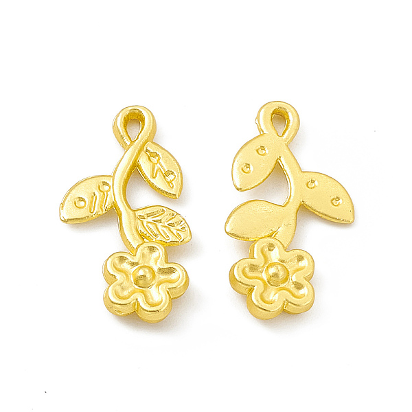 

PandaHall Rack Plating Alloy Pendants, Cadmium Free & Lead Free & Nickle Free, Flower Charms, Matte Gold Color, 18.5x10x2mm, Hole: 1mm Alloy...