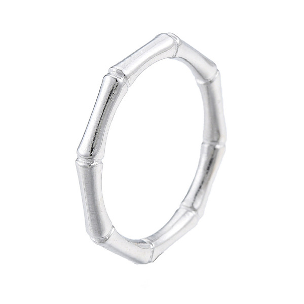 

PandaHall 201 Stainless Steel Bamboo Sticker Finger Ring for Women, Stainless Steel Color, US Size 7 3/4(17.9mm) 201 Stainless Steel