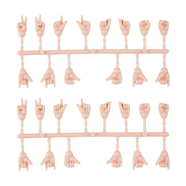 

PandaHall ABS Plastic BJD Doll Gesture Accessories, DIY Doll Making Supplies, PeachPuff, 138x66x5.7mm, Hand: 22~29x10.5~15mm, 14pcs/set ABS..., Brown
