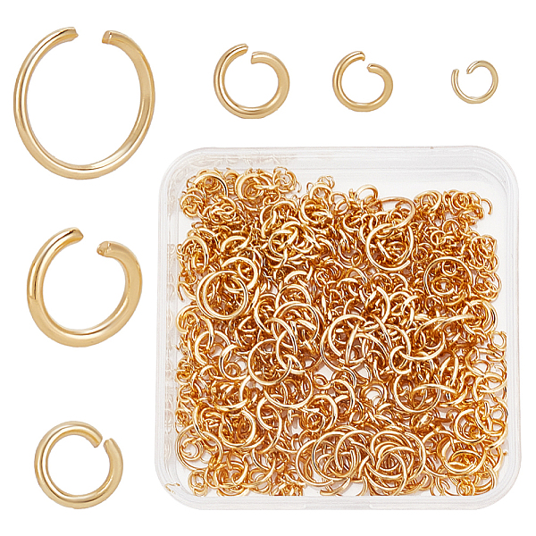 

PandaHall arricraft 900 Pcs Real 18k Gold Plated Open Jump Rings, 6 Sizes 304 Stainless Steel O Rings Connector Split Rings Round Jewelry...
