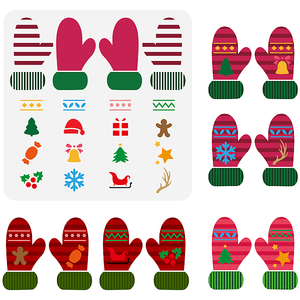 

PandaHall PET Hollow Out Drawing Painting Stencils, for DIY Scrapbook, Photo Album, Gloves Pattern, 30x30cm Plastic Clothes