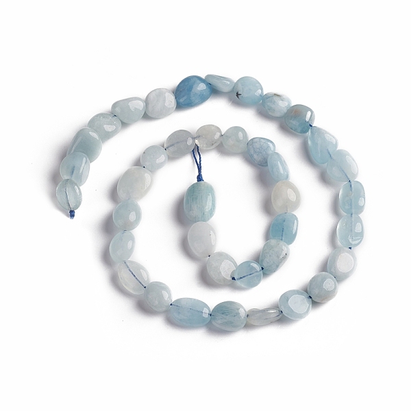 

PandaHall Natural Aquamarine Beads Strands, Tumbled Stone, Nuggets, 10~15x7.5~11.5x7.5~12.5mm, Hole: 1mm, about 36pcs/Strand, 15.67 inch...
