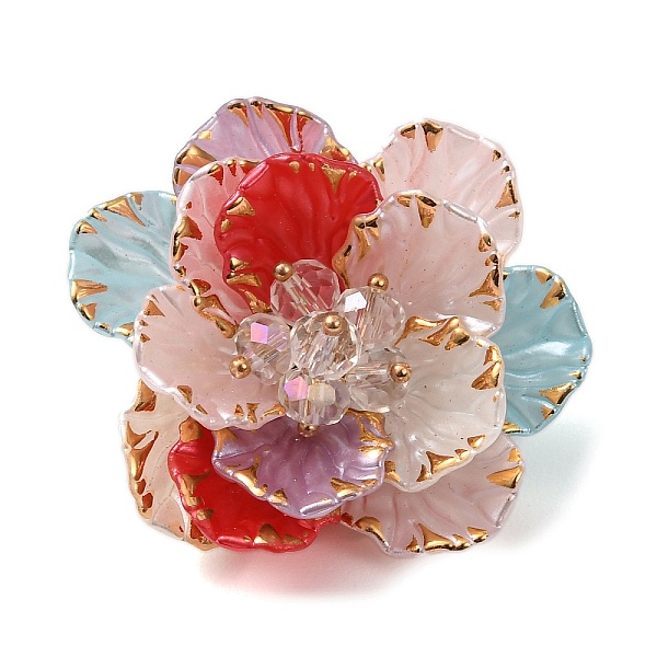 Flower 304 Stainless Steel & Resin Brooches