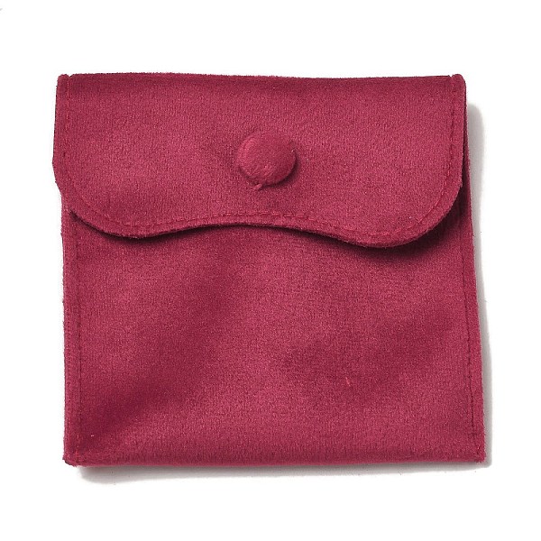 

PandaHall Velvet Jewelry Pouches, Jewelry Gift Bags with Snap Button, for Ring Necklace Earring Bracelet Storage, Square, FireBrick..., Red