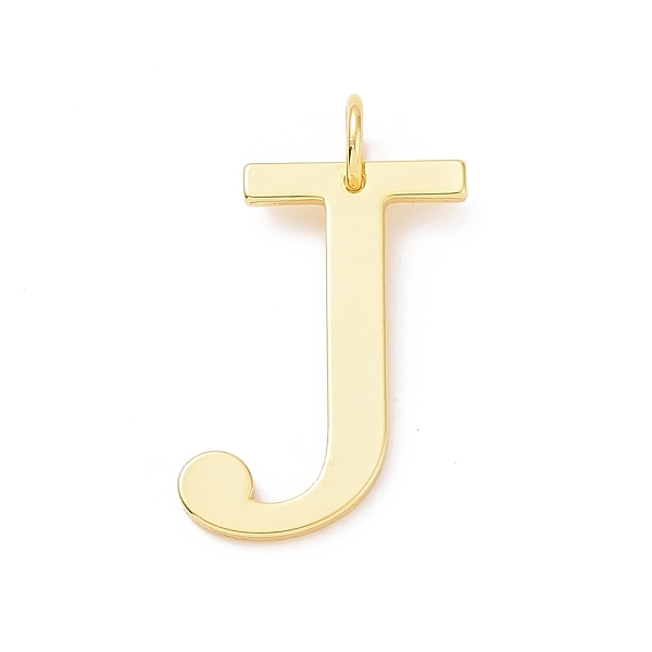 

PandaHall Brass Pendants, Long-Lasting Plated, with Jump Ring, Letter, Golden, Letter.J, 27x20.5x1.5mm, Hole: 3.5mm Brass Letter J