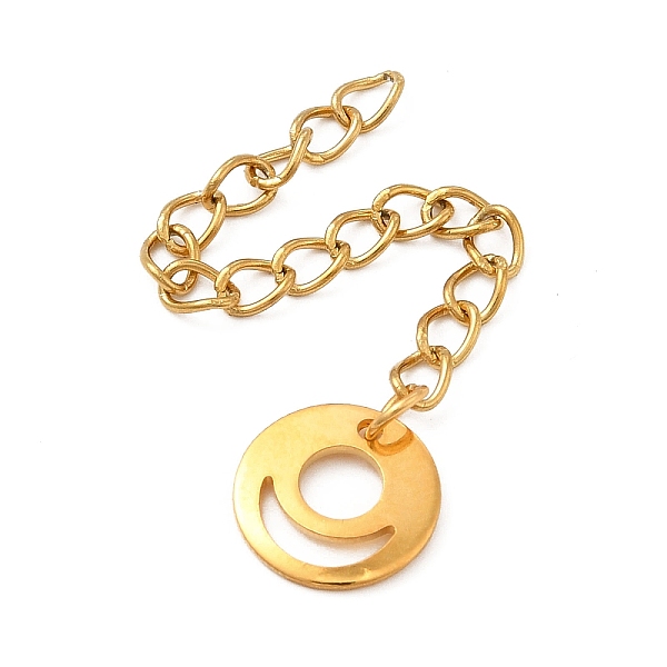 

PandaHall Ion Plating(IP) 304 Stainless Steel Curb Chain Extenders, End Chains with 201 Stainless Steel Donut Chain Tab, Golden, 60mm 304...