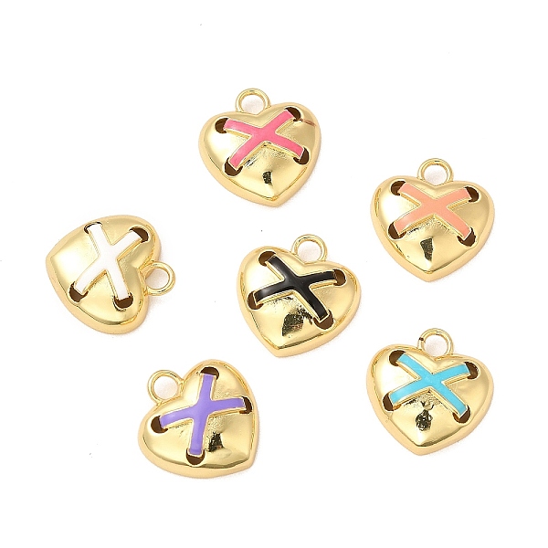 

PandaHall Brass Enamel Charms, Cadmium Free & Lead Free, Golden, Heart with Cross Charm, Mixed Color, 16.5x15.5x5.5mm, Hole: 3mm..., Multicolor