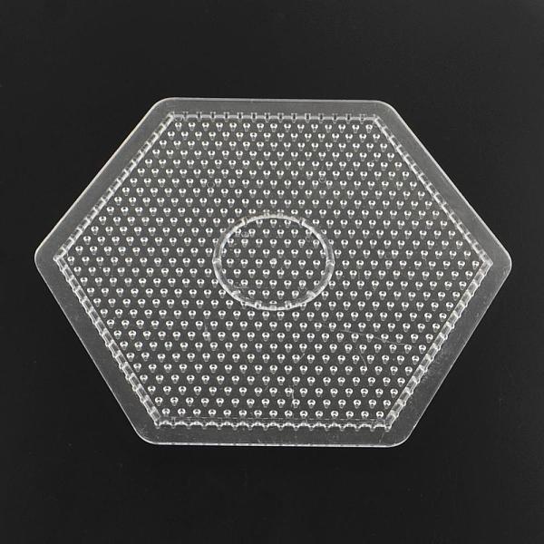 

PandaHall Hexagon ABC Plastic Pegboards used for 5x5mm DIY Fuse Beads, Clear, 146x166x5mm Plastic Hexagon Clear
