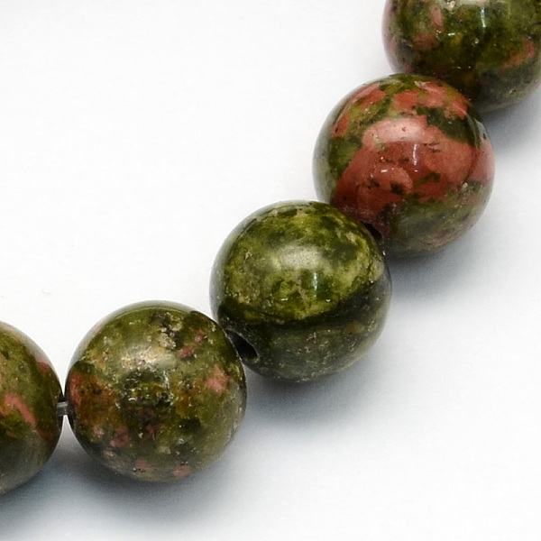 

PandaHall Natural Unakite Round Beads Strands, 10.5mm, Hole: 1.2mm, about 36pcs/strand, 15.7 inch Unakite Round