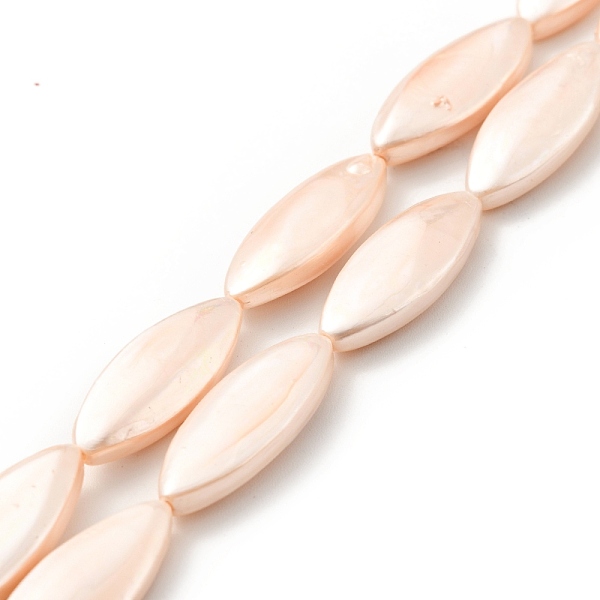 

PandaHall Electroplated Shell Pearl Beads Strands, Polished, Rice, Bisque, 8x20~21x4~4.5mm, Hole: 0.6mm, about 19pcs/strand, 15.75 inch..., Orange