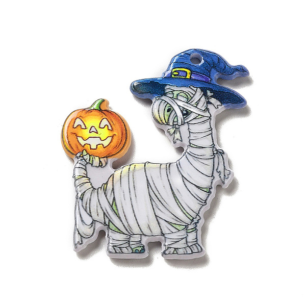 

PandaHall Halloween Charm, Printed Acrylic Pendants, Mummy, 38.5x32.5x2.5mm, Hole: 2mm Acrylic Mummy White