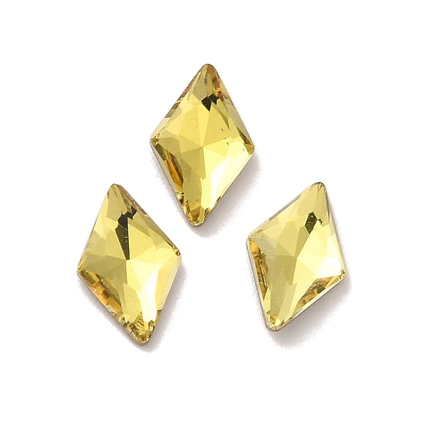

PandaHall Glass Rhinestone Cabochons, Point Back & Back Plated, Faceted, Rhombus, Citrine, 8x5x2mm Glass Rhinestone Rhombus Orange