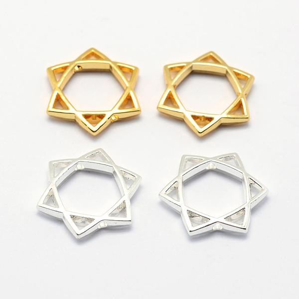 

PandaHall Long-Lasting Plated Alloy Bead Frame, for Jewish, Star of David, Mixed Color, 16.5x16.5x3mm, Hole: 1mm Alloy Star