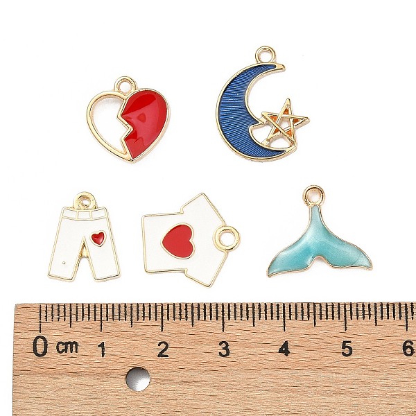 

PandaHall Alloy Enamel Pendants, Mixed Shapes, Light Gold, Mixed Color, 8~26x4~22x1~3mm, Hole: 0.9~4mm, 100pcs/set Alloy+Enamel Mixed Shapes..., Multicolor