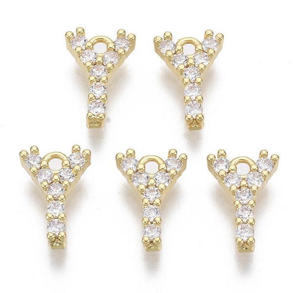 

PandaHall Brass Micro Pave Cubic Zirconia Charms, Nickel Free, Letter, Clear, Real 18K Gold Plated, Letter.Y, 11x7.5x2.5mm, Hole: 1.2mm...