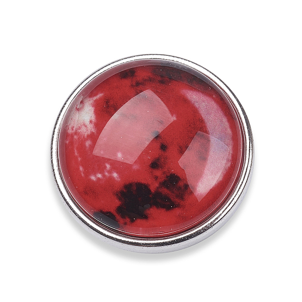 

PandaHall Brass Buttons, Jewelry Snap Buttons, with Luminous Glass Cabochon, Starry Sky Pattern, Flat Round, Platinum, Dark Red, 18x10mm...