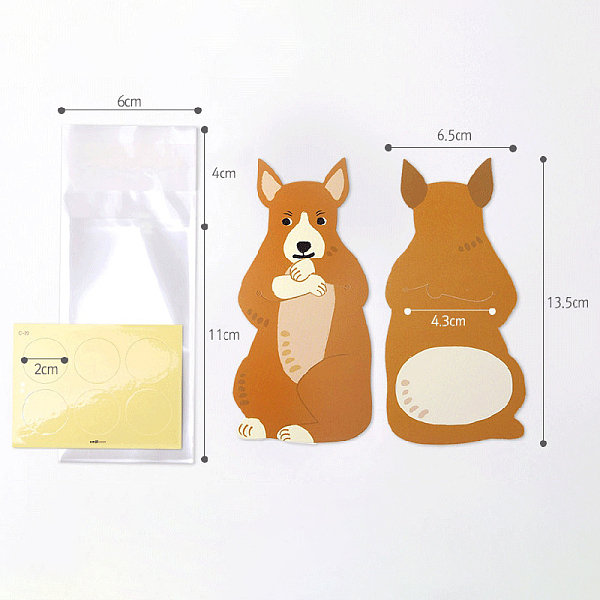 

PandaHall Plastic Cookie Bag, with Cartoon kangaroo Card and Stickers, for Chocolate, Candy, Cookies, Brown, 13.5x6.5x0.04cm, Bag...