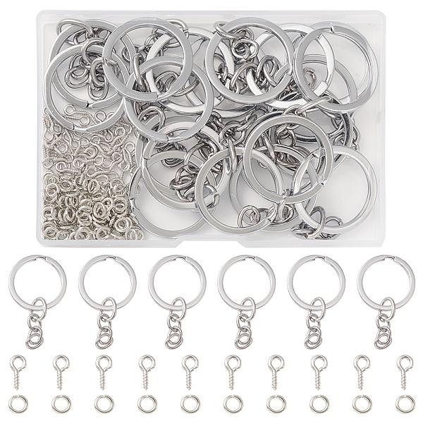 

PandaHall DIY Jewelry Making Finding Kit, Including Alloy Split Key Rings, Iron Screw Eye Pin Peg Bails, Brass Jump Rings, Platinum...