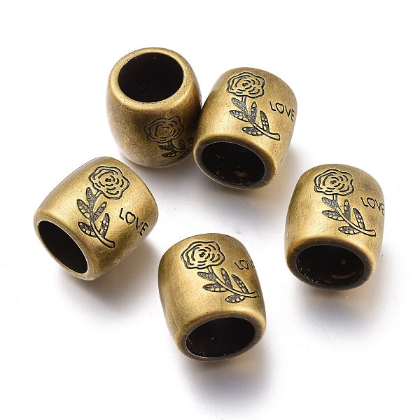 

PandaHall CCB Plastic Beads, Barrel with Rose, Antique Bronze, 23x24mm, Hole: 16mm Plastic Barrel