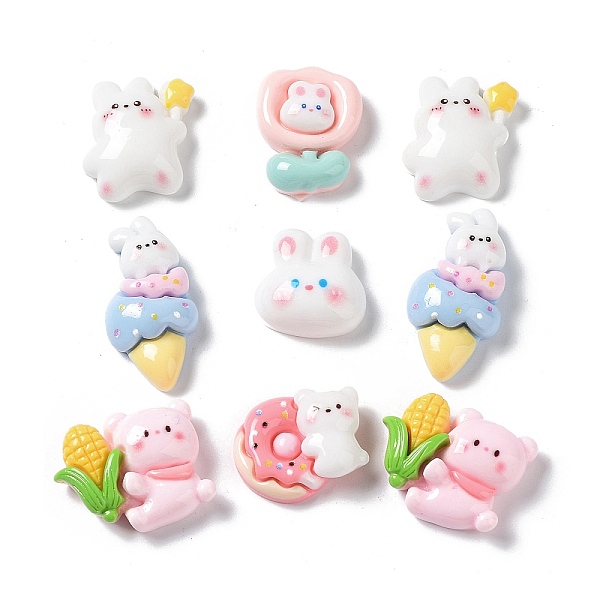 

PandaHall Opaque Resin Cabochons, Ice Cream & Flower & Rabbit, Mixed Shapes, Mixed Color, 18~30.5x15~24.5x7~8mm Resin Mixed Shapes..., Multicolor