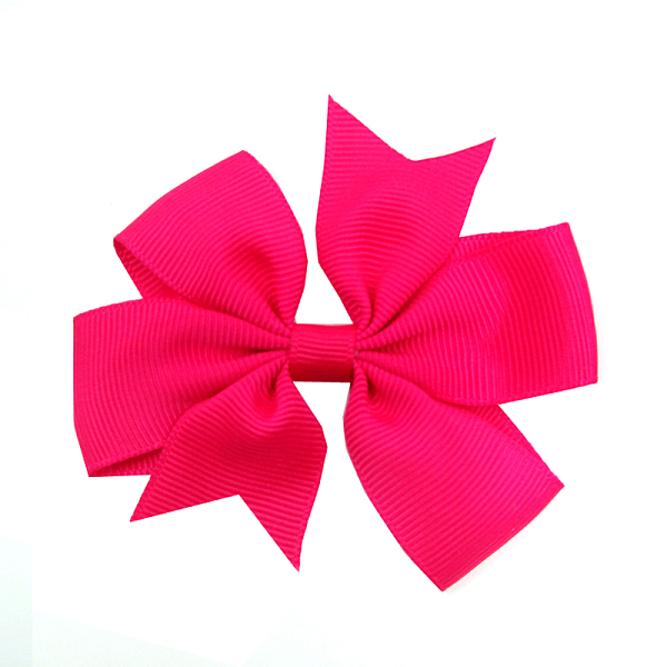 

PandaHall Grosgrain Bowknot Alligator Hair Clips, with Iron Alligator Clips, Platinum, Cerise, 80mm Cloth Red