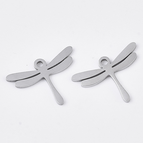

PandaHall 201 Stainless Steel Pendants, Smooth Surface, Dragonfly, Stainless Steel Color, 13x17.5x1mm, Hole: 1.5mm 201 Stainless Steel...