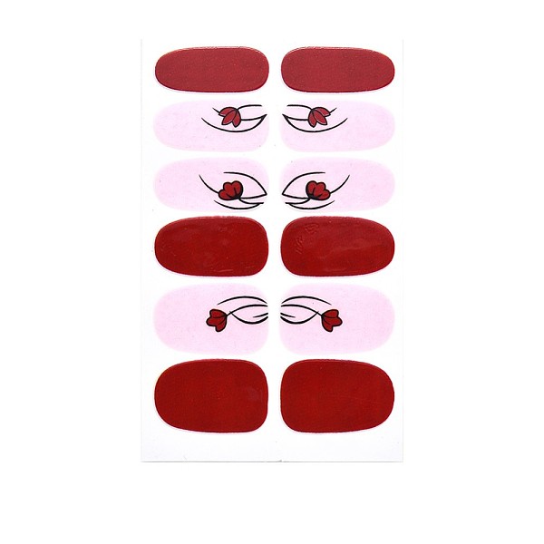 

PandaHall Flower Series Full Cover Nail Decal Stickers, Self Adhesive, Nail Decoration for Women Girls Kids, Dark Red, 25.5x10~16.5mm...