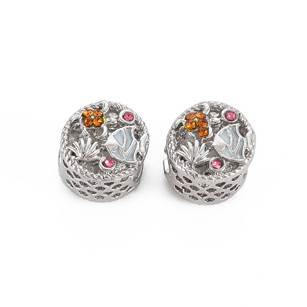 

PandaHall Rack Plating Alloy Enamel European Beads, with Topaz & Rose Rhinestone, Large Hole Beads, Cadmium Free & Nickel Free & Lead Free..., Yellow