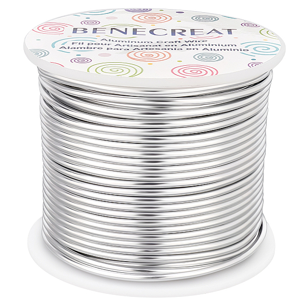 

PandaHall BENECREAT 12 Gauge(2mm) Aluminum Wire 100FT(30m) Anodized Jewelry Craft Making Beading Floral Colored Aluminum Craft Wire - Silver..., Gray