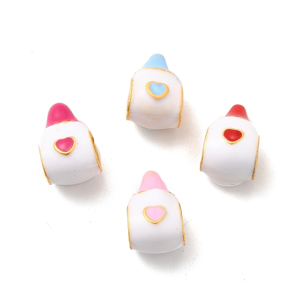 

PandaHall Alloy Enamel European Beads, Large Hole Beads, Lead Free & Cadmium Free, Matter Gold Color, Feeder, Mixed Color, 14x8.5x9mm, Hole..., Multicolor