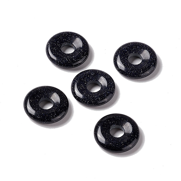 

PandaHall Synthetic Blue Goldstone Pendants, Donut/Pi Disc Charm Charm, 20x5~7mm, Hole: 6mm Blue Goldstone Donut