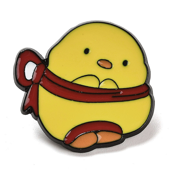 

PandaHall Animal Wrapped in Red Ribbon Alloy Enamel Pins Brooch, for Backpack Clothes, Duck, 25x27x1.5mm Alloy+Enamel Duck